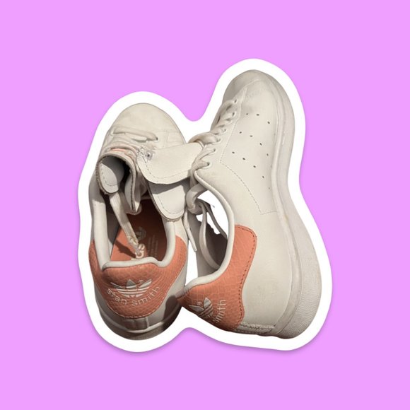 ADIDAS ORANGE + WHITE SAM SMITH CLASSIC SNEAKER SHOES - WOMENS 8.5 - Picture 4 of 7